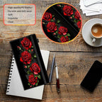 Car Registration and Insurance Holder,Leather Vehicle Glove Box Organizer Wallet for Document,Perfect for any Car,Truck,Motorcycle,Driver License,Trailer or Boat,Men & Women,Red Roses Flowers