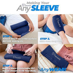 TheraICE Knee Ice Pack Wrap Compression ANYSleeve for Injuries, Reusable Elbow Calf Gel Cold Packs Brace, Adjustable Cold Recovery Wrap for Pain Relief -1 Size fits most people & Body parts -1 Unit