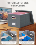 Oterri File Organizer, File Box, File Cabinet for Letter File Folder Storage, Hanging File Organizer for Office/Decor/Home,Document Organizer, 1 Pack,Dark-Gray-Box Only
