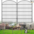 No Dig Dog Fence Outdoor for Yard: Heavy Duty Garden Fence Animal Barrier 10 Panels Metal Fencing Panels 32IN H x 23.6IN W with Ground Stakes for Dog Containment, Backyard Safety