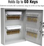 STEELMASTER by BankSupplies 60 Key Cabinet | Dual Lock Control Key Box | Welded 22 Gauge Steel Construction | Scratch Resistant | Write-On Key Tags for Easy Identification