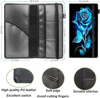 Car Registration and Insurance Holder,Leather Vehicle Glove Box Organizer Wallet for Document,Perfect for any Car,Truck,Motorcycle,Driver License,Trailer or Boat,Men & Women,Glitter Roses Flower