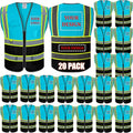 BeautyWill Custom Logo 10/20 Pack Safety Vest Class2 High Visibility Vest with Pockets Breathable Construction Vest Bulk