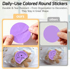 2 inch Dot Stickers Labels Circle Garage Sale Sticker 750Pcs Round Thermal Printer Stickers Printable Writable Price Labels for Yard Sale, Light Purple