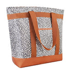 Insulated Reusable Tote Bag for Grocery Shopping for Women/Men, Pizza/Food Delivery Bag to Keep Food Cold/Hot for Commercial Delivery Services, Cooler bags for Travel/Beach/Picnic, Cow Print