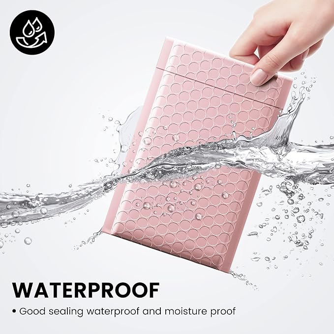 Fuxury Bubble Mailers 4x8 Inch Light Pink 200 Pack Padded Envelopes Usable Size 4x7" Thick Mailing Envelopes Bubble Opaque Padded Mailers Shipping Bags for Mailing Jewelry Makeup Small Business#000