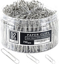 750 Paper Clips Assorted Sizes Small, Medium and Large Paper Clips for Paperwork Ideal for Home, School and Office Use (Assorted, Silver)