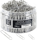 750 Paper Clips Assorted Sizes Small, Medium and Large Paper Clips for Paperwork Ideal for Home, School and Office Use (Assorted, Silver)