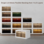 JOYMOOP 198 Qt Stackable Storage Bins with Lids, Closet Organizers and Plastic Storage Drawers for Home, 3 Pack Cubes