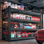 60.1" W Storage Shelves Extra Wide Metal Shelving 2500LBS Garage Shelving Adjustable 4 Tier Garage Shelves Industrial Metal Shelf for Basement Warehouse Shop 60.1" W x 24.1" D x 60" H