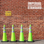 Traffic Cones - Safety Cones - 36" Green Cones with 2 Reflective Collars - Construction Cones - Road Cones - Parking Cones - Street Cone (4 pack)