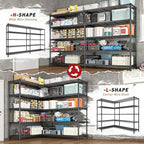 REIBII 73''W Storage Shelves Load 1650 LBS Metal Shelving 5-Tier Adjustable Heavy Duty Metal Shelves Wire Shelving Unit for Wire Shelf for Industrial Garage Pantry Kitchen,17.7"D x 73"W x 71"H, 2PCS