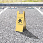 Reserved Parking Sign – Foldable Heavy Duty Plastic A-Frame with Bold “P” Symbol, Bilingual English & Spanish – 24" Tall Reserved Spot Marker for Storefront, Driveway, Garage – Gold