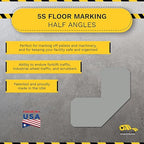 Mighty Line 2" Half Angle Marker Floor Marking Tape for Safety, Caution, Warning, Heavy-Duty, Peel and Stick, Adhesive, Industrial Quality, Gray, Pack of 100