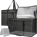 Bodaon 2-Pack Insulated Food Delivery Bag With Hard Bottom, XXXL Pizza Cooler Bags, Rideshare Delivery Bag, Grocery Shopping and Catering, Thermal Cold/Hot Styrofoam Carrier for Travel/Car