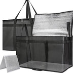 Bodaon 2-Pack Insulated Food Delivery Bag With Hard Bottom, XXXL Pizza Cooler Bags, Rideshare Delivery Bag, Grocery Shopping and Catering, Thermal Cold/Hot Styrofoam Carrier for Travel/Car