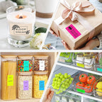 1x2 inch Label Stickers Roll for Thermal Printer 500PCS Colored Removable Freezer Labels Waterproof Blank Sticker Labels to Write on for Food Containers and Jars, Light Brown