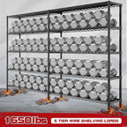 REIBII 73''W Shelf, Storage Shelves Load 1650 LBS Metal Shelving 5-Tier Wire Shelving Unit, Adjustable Heavy Duty Metal Shelves Wire Shelf for Pantry Kitchen Industrial Garage, 17.7"D x 73"W x 71"H