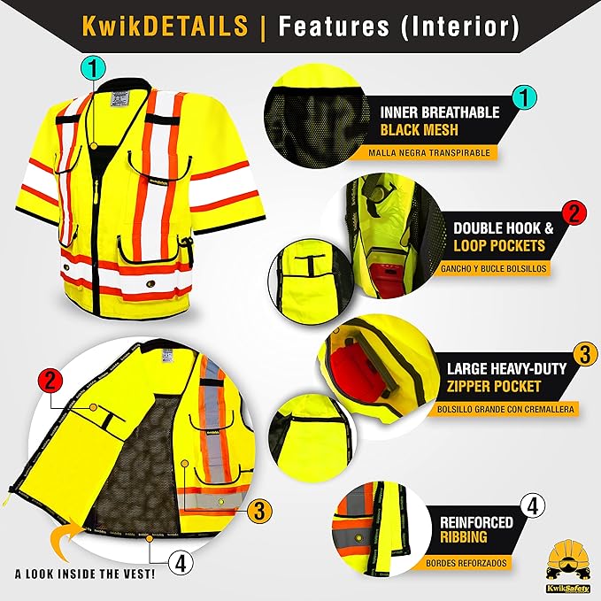 KwikSafety - Charlotte, NC - GODFATHER Safety Vest [CUSHIONED COLLAR + TABLET POCKET] ANSI OSHA