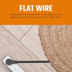 Black Extension Cord Flat 8ft for Indoor Use by Bindmaster- UL-Listed 3-Prong Power Cord- Space-Saving Flat Angled Extension Cord- Grounded Outlet Extension Wire