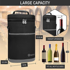 OPUX 2 Bottle Wine Carrier Tote, Insulated Leakproof Wine Cooler Bag, Wine Travel Bag Tote for Picnic BYOB Beach, Portable Wine Bottle Carrying Case, Gift for Wine Lover Women Men Christmas, Dark Grey