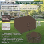 Heavy Duty Patio Furniture Covers Waterproof, 600D Outdoor Furniture Cover Waterproof for Sectional Sofa Couch, Outdoor Dining Table and Chair Set Covers 74''L x 47''W x 28''H, Brown