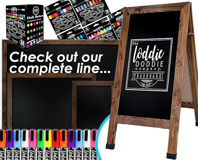 Loddie Doddie Magnetic Dry Erase Whiteboard for Wall - 18" x 24" Rustic Wood Frame with Built-in Marker Tray - Dry Erase Board - Magnetic Board