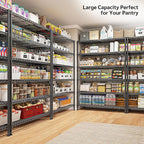 REIBII 75''H Storage Shelves Metal Shelving Unit, 6 Tier Wire Shelving for Pantry Shelves Adjustable 1200LBS Garage Shelving Heavy Duty Storage Rack for Kitchen Garage, 35.4''W*75''H*15.7" D