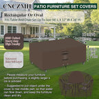 Heavy Duty Patio Furniture Covers Waterproof, 600D Outdoor Furniture Cover Waterproof for Sectional Sofa Couch, Outdoor Dining Table and Chair Set Covers 56''L x 32''W x 28''H, Brown