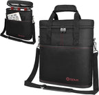 opux 3 Bottle Wine Carrier Tote, Insulated Leakproof Wine Cooler Bag, Wine Travel Bag Tote for Picnic BYOB Beach, Portable Wine Bottle Carrying Case, Gift for Wine Lover Women Men Christmas, Black