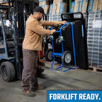 Tilt Truck, 1/2 Cu. Yd. Capacity Dump Cart with Heavy Duty 12” Wheels & 5” Casters & Forklift-able Frame for Jobsites, 850 lbs, Trash Cart with Wheels DUC12T-F-03PK (3-Pack)