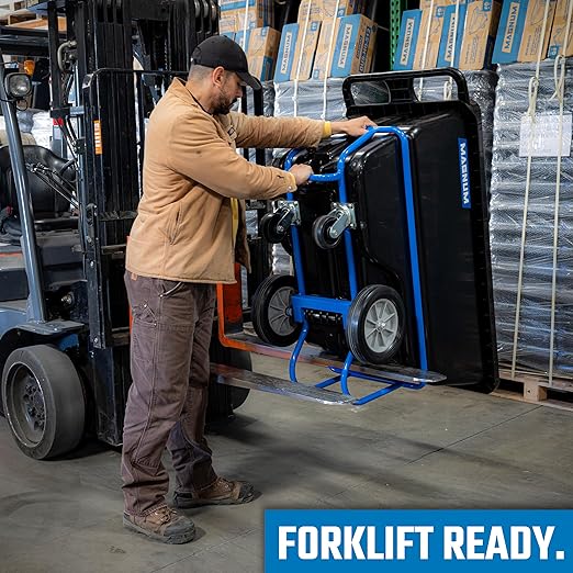 Tilt Truck, 1/2 Cu. Yd. Capacity Dump Cart with Non-Marking 12” Wheels & 5” Casters & Forklift-able Frame for Jobsites, 850 lbs, Trash Cart with Wheels DUC12T-F-NM-03PK (3-Pack)