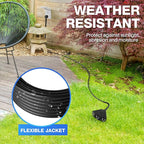 14/3 Gauge Heavy Duty Outdoor Extension Cord 12 FT, 90 Degree Angled 3 Prong Plug, 14 Gauge Power Cable with 3 Outlets, 14AWG, 15A, 125V, 1875W, ETL Listed, Black Wire, with Free Carrying Strap+Ties