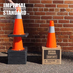 Traffic Cones - Safety Cones - 18" Orange Cones with 2 Reflective Collars - Construction Cones - Road Cones - Parking Cones - Street Cone (8 pack)