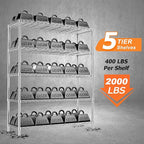 Storage Shelves Heavy Duty, 3 PCS 48" L x 20" W x 72" H Garage Wire Shelving Unit Loads 2000LBS, 5-Tier Adjustable Metal Industrial Utility Shelf Rack for Kitchen, Laundry Room, Warehouse, Basement