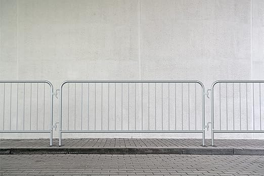 Angry Bull Barricades Barricade in a Box 2.0 - Heavy Duty Interlocking Steel Barricade, 8.5 Ft. (Hot Dipped Galvanized, Flat feet)