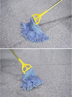String Mop Heads Replacement Heavy Duty Commercial Grade Blue Cotton Looped End Wet Industrial Cleaning Mop Head Refills (4, Medium)