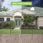 INJOPEXI Garden Fence 6 Panels 11.8ft(L)×30in(H) Decorative Garden Fences Outdoor with 5 Panels + 1 Gate, Rustproof Metal Wire No Dig Temporary Animal Barrier Fencing Border Dog Fence for Yard Patio