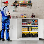 Metal Storage Cabinet, 36 Inch Tall Metal Storage Cabinet with Doors and Shelves, Pantry Cabinets for Kitchen Storage, Garage Cabinet for Living, Dining Room, Assemble Required.