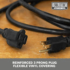 6 Ft Heavy Duty Extension Cord, SJTOW Oil Resistant 12/3 Outdoor Extension Cord with 3 Prongs, Flame Retardant, Black Electrical Cable for Outside, Farm, Ranch, American Owned
