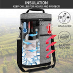 opux 2 Bottle Wine Carrier Tote, Insulated Leakproof Wine Cooler Bag, Wine Travel Bag for Picnic BYOB Beach, Portable Wine Bottle Carrying Case, Gift for Wine Lover Women Men Christmas, Heather Grey