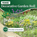 2 Rolls Black Garden Fence Border, 14 in x 40 ft Metal Folding Fence Wire Roll Garden Border Edging, Garden Fence Roll Flower Bed Fencing for Outdoor Yard