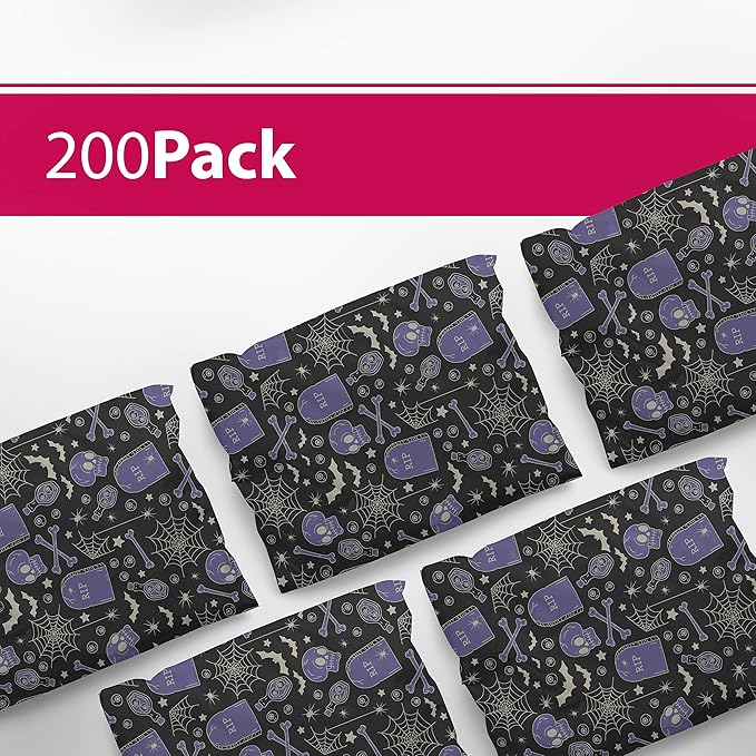 6x9 Poly Mailers – Spooky Halloween – Waterproof, Tear-Resistant Shipping Bags with Adhesive Seal – 200 Pack – Package Mint
