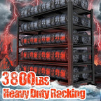 87" H Garage Shelving 3500Lbs Storage Shelves 5-Tier Adjustable Shelving Units Metal Storage Shelves Heavy Duty for Basement, Commercial, Warehouse, Industrial, Black