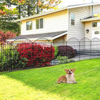Metal Garden Fence 32 inch H x 28 inch W (10 Panels, Total Length 23 ft) No Need Dig Outdoor Rustproof Animal Barrier Fencing Border Fence for Dog, Patio,Yard, Landscape, Flower Bed