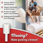 12 Pack Industrial Strength Mini Hand Stretch Wrap 5" 1000 Ft Roll 80 Gauge Thick, Shrink Wrap Roll for Moving Supplies, Furniture, Pallets, Plastic Wrap for Packing, Heavy Duty Stretch Film