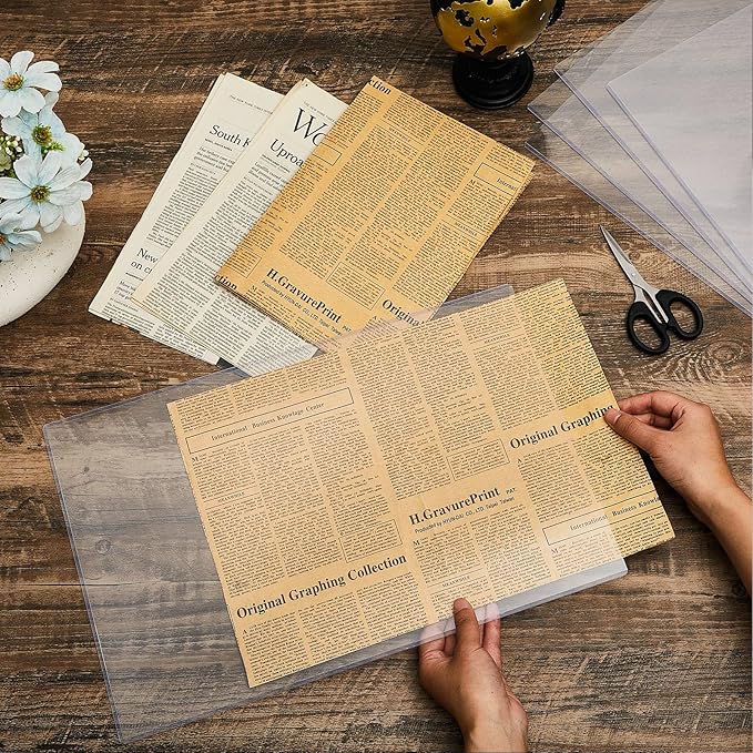Henoyso 150 Pcs 11" x 17" Rigid Print Protectors, Heavy Duty Hard Plastic Sheet Page Protectors Crystal Menu Holder Clear Poster Sleeve Top Loading Frame for Magazine Photo Paper Poster Prints
