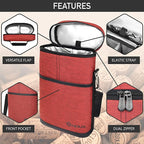 opux 2 Bottle Wine Carrier Tote, Insulated Leakproof Wine Cooler Bag, Wine Travel Bag for Picnic BYOB Beach, Portable Wine Bottle Carrying Case, Gift for Wine Lover Women Men Christmas, Red