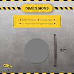 Mighty Line 2.7" Solid Dot Shaped Floor Marking Tape for Safety, Caution, Warning, Heavy-Duty, Peel and Stick, Adhesive Circle Spots, Industrial Quality, Gray, Pack of 100