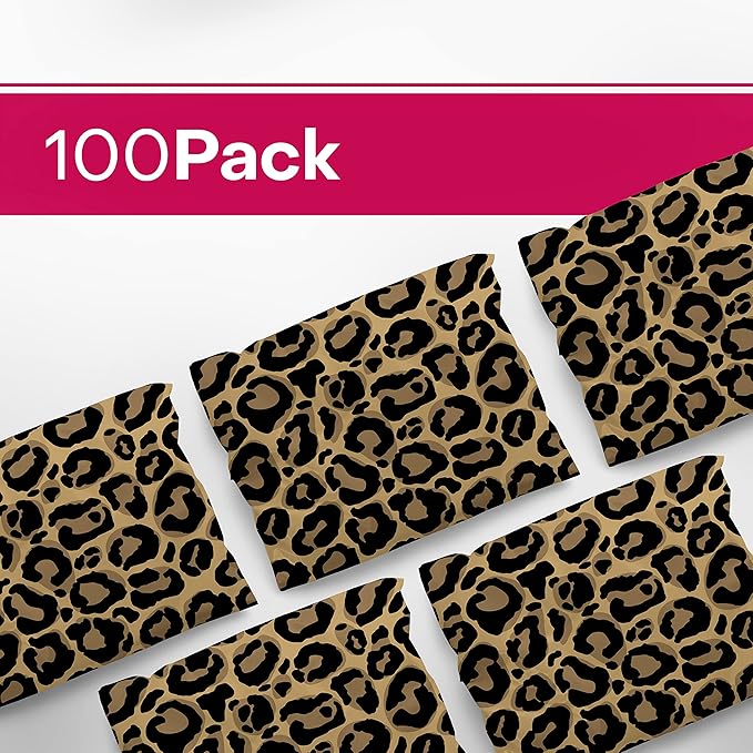 Package Mint 14x19 Poly Mailers - 100 Pack Leopard Print Design - Waterproof and Tear-Resistant Poly Mailer Bags with Self-Seal Adhesive - Opaque Mailing Envelopes for Clothing and Soft Goods